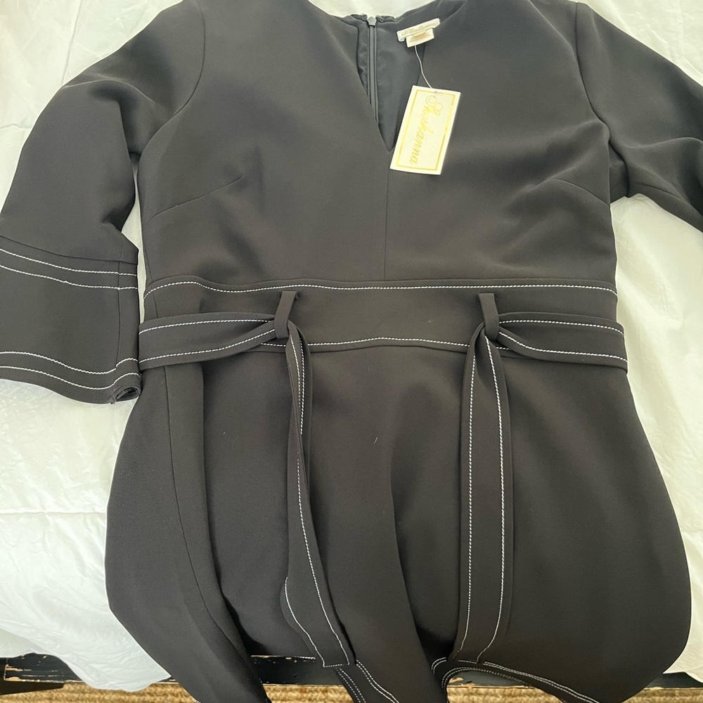 Shoshanna Black Dress with White Stitching